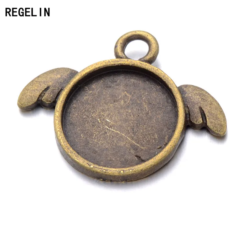 REGELIN круглые кабошоны базовые настройки посеребренные Подвески рамки 10 шт./лот 12