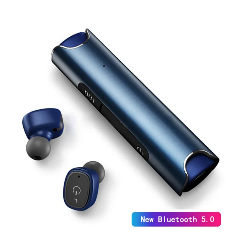 Классический S2 TWS Bluetooth 4,2& 5,0 гарнитура стерео музыка наушники Встроенный микрофон маленький беспроводной наушник с 850 мАч перезаряжаемый аккумулятор - Цвет: Blue-BT5.0