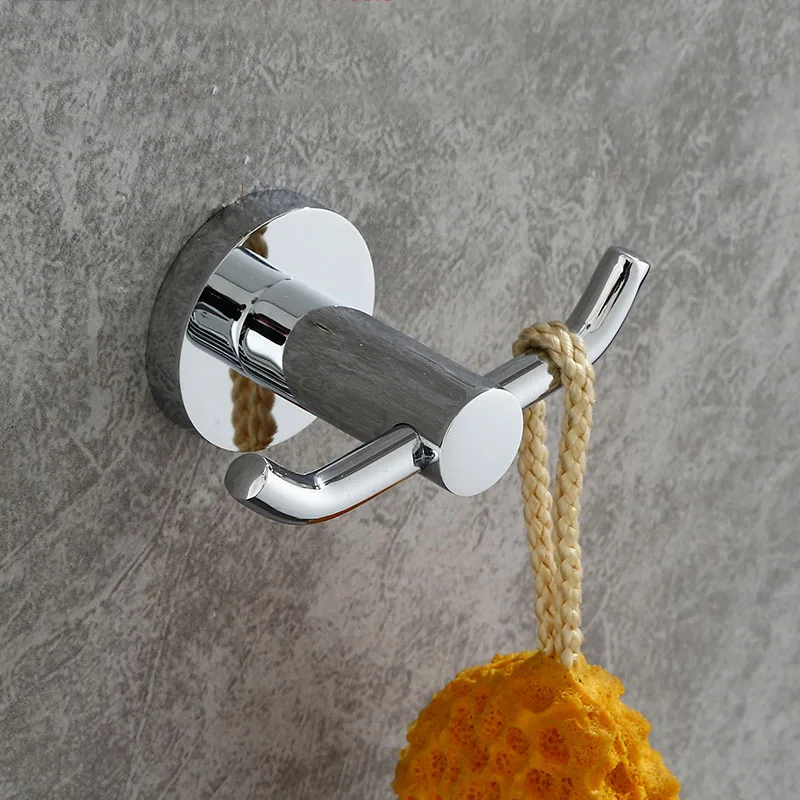 DONGKE хром Ванная комната кулон медный держатель для полотенец стойки простой европейский вешалка для полотенец подвесная полка для ванной набор - Цвет: Clothes hook