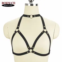 Панк Готический Спайк-Бюстгальтер бондаж жгут клетка тело белье эластичная Регулировка бретельки Топы Бюстгальтер Фетиш эротический бурлеск сексуальный пояс подвязки