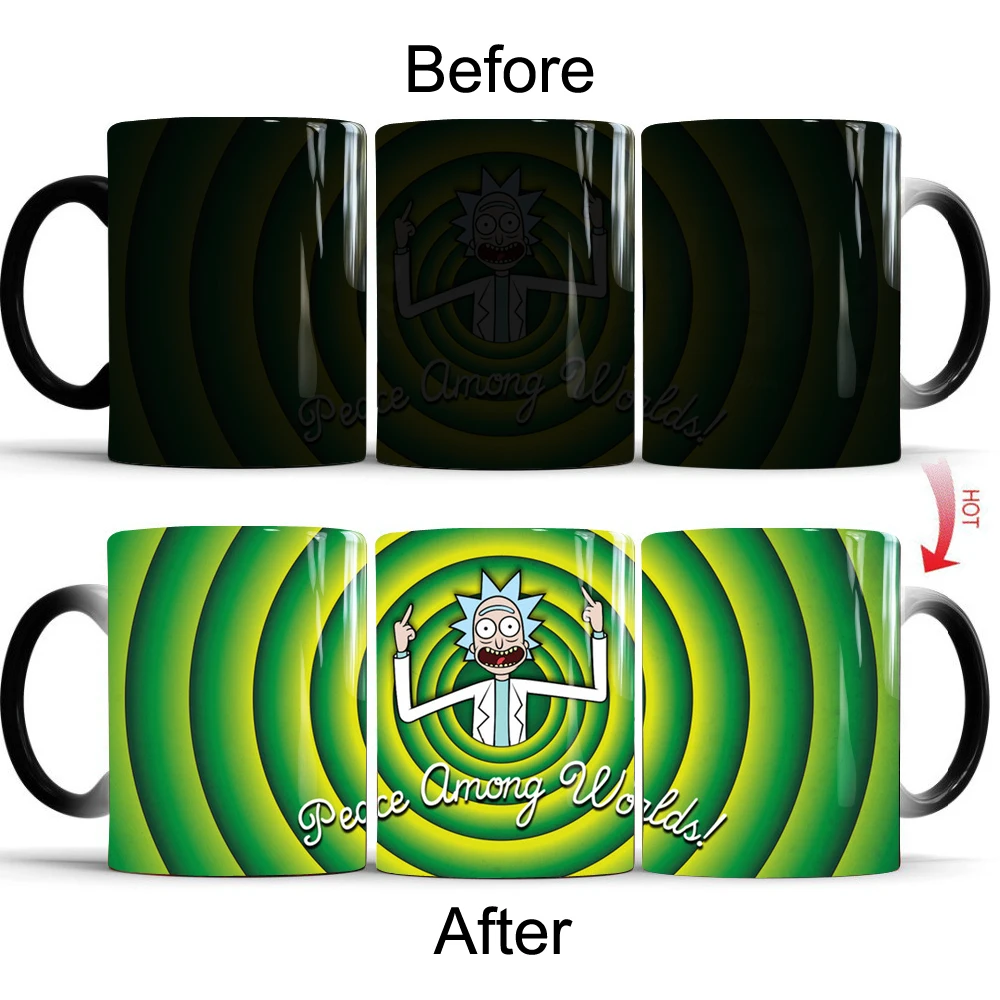 

Rick and Morty Mug cold hot Sensitive mug Ceramic coffee Tea magic Changing color Mug Cup for best friend gift drop shipping