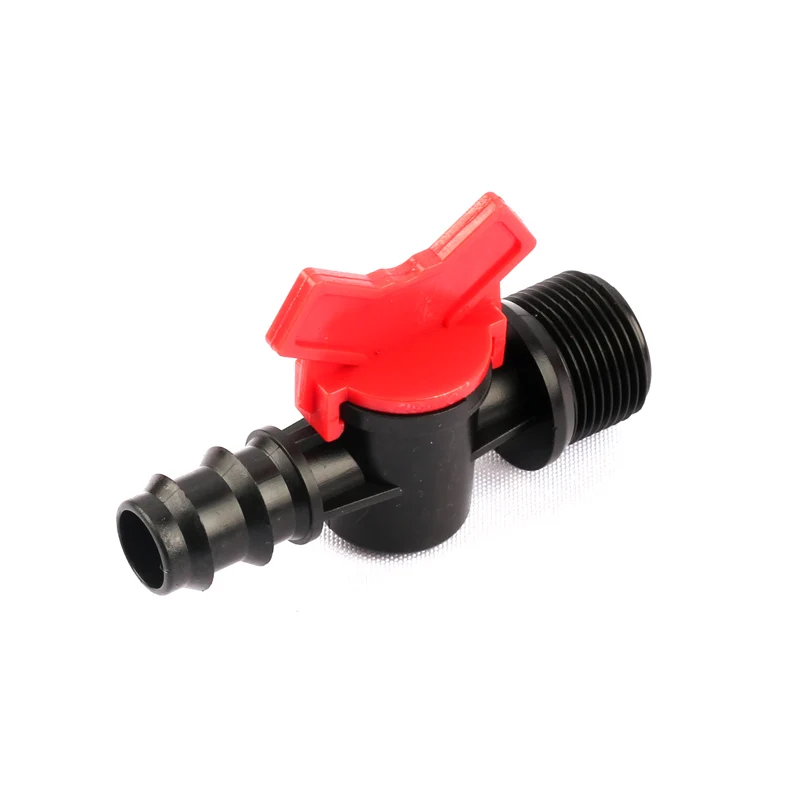 2pcs 20mm PE Pipe Fittings 3/4'' Male Thread Straight Trough Control