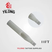 Yilong 50 шт. 11ft одноразовые Насадки для татуировок белый Цвет 11ft Советы Предварительно стерилизованные сопло для 11f иглы татуировки