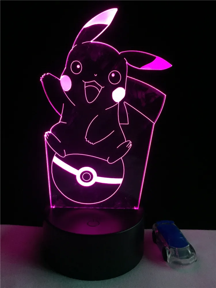 Luzes da Noite pokemon pikachu 3d atmosfera 7 Function 4 : Lampada Led/lamparas/led Lamp Indoor