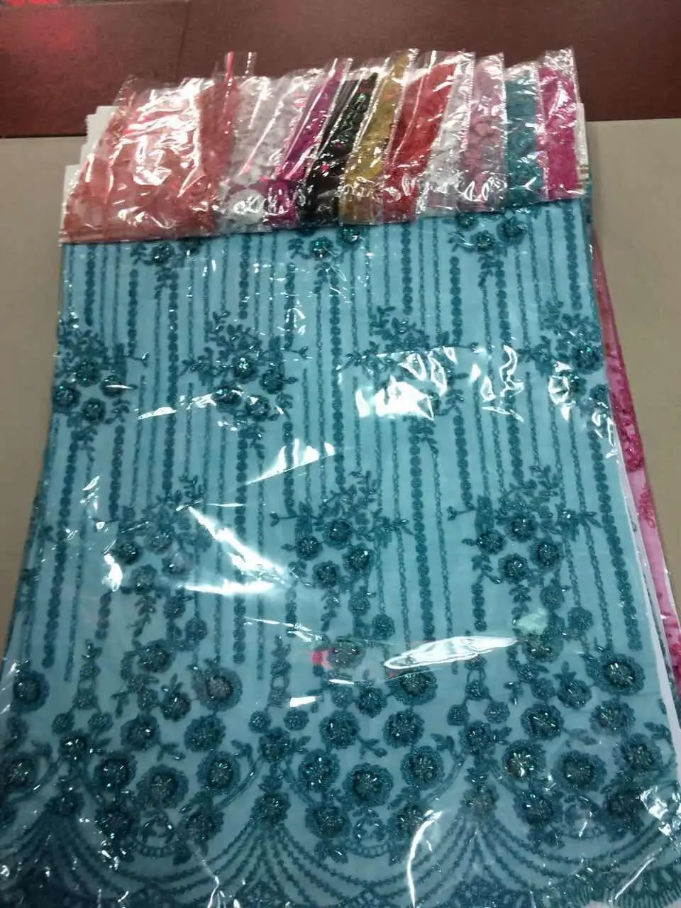

DHL free shipping bridal beads/sequined tulle fabrics with hand embroidery designs corded beaded lace for wedding