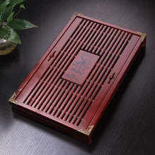 Чайный поднос твердый деревянный поднос для час дренажный ящик чайный лоток двойного назначения чайный набор кунг-фу