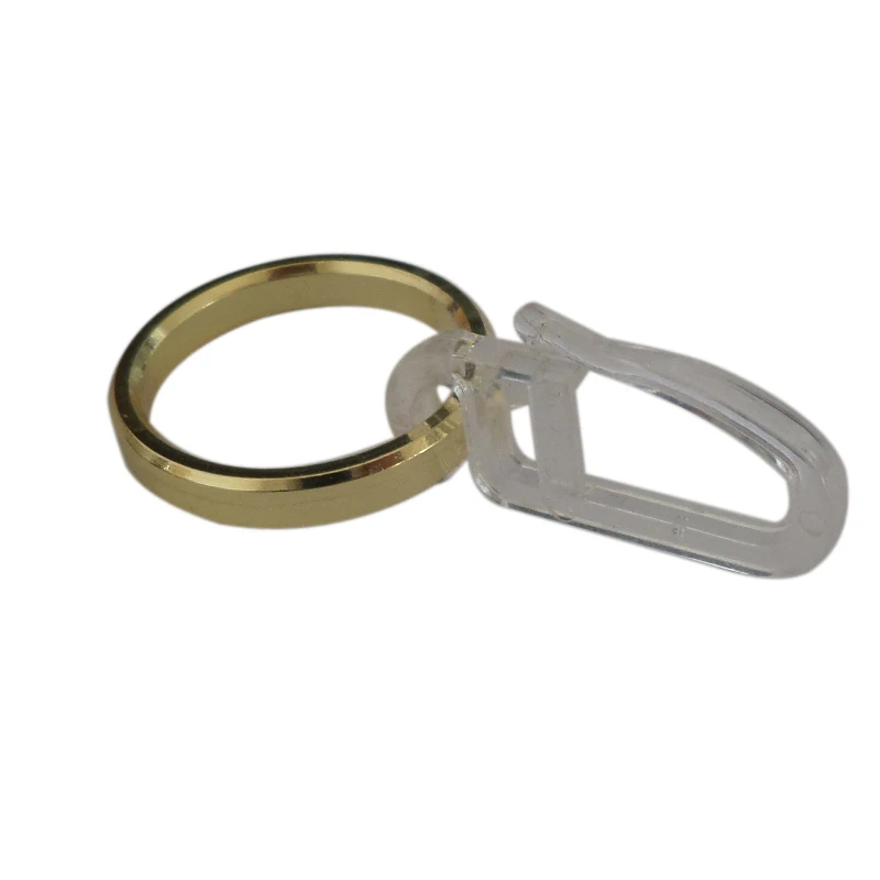 50 шт D25mm железное кольцо с крюком, кольца штор для украшения окна - Цвет: brass-plated