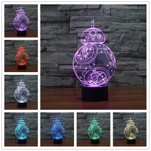 Творческий BB-8 светодиодный ночной Светильник Рождественские подарки для детей настольная лампа украшения дома атмосфера с USB лампа