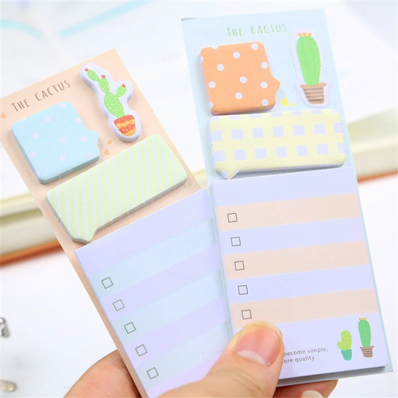 Novety кактус милые наклейки кавайный планировщик sticky notes канцелярские планировщик наклейки memo pad Симпатичные papeleria блокнот Стик