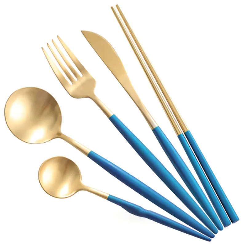 Style M Столовые приборы обеденный из нержавеющей стали Ложка Вилка ложка нож набор черные столовые приборы золотые столовые приборы кухня Bestek Goud домашняя посуда WZN008 - Цвет: Style M