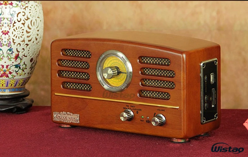 Ретро деревянные Hi Fi радио AM/FM 8 Вт Max мини настольные колонки с поддержкой Bluetooth U