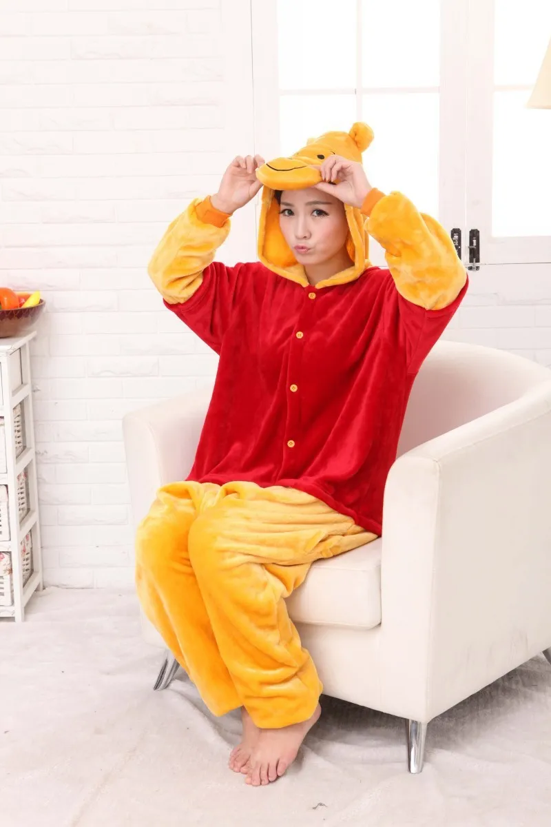 Пижамы кигуруми с изображением животных винни-медведя, пижамы для взрослых, пижамы для костюмированной игры, одежда для сна mujer