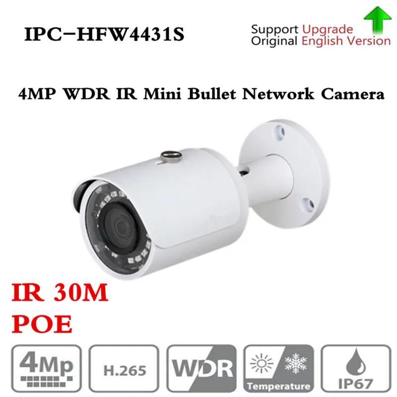 

Original English Version 4MP WDR Network Small IR Bullet Camera IP67 without Logo IPC-HFW4421S upgrade IPC-HFW4431S Free shippin