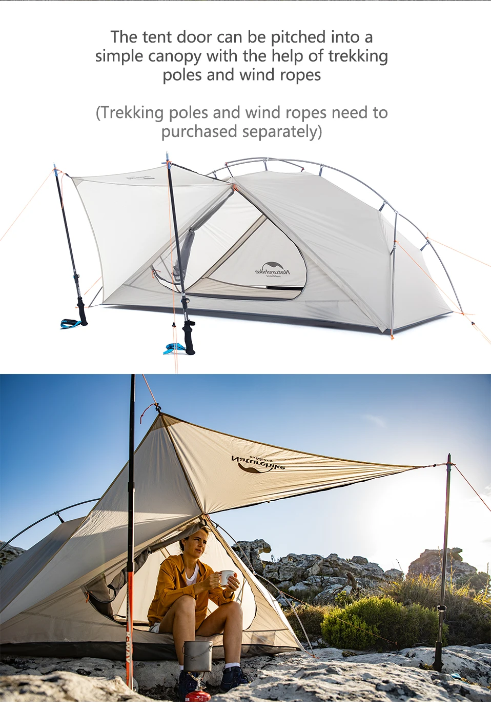 Barraca ao ar Acampamento ao ar Tenda de Alumínio à Prova de Neve à Prova de Chuva Naturehike Serie Única Livre Luz Ultra 0.93kg Caminhadas Portátil Vik 13 Livre luz ultra 0.93kg acampamento ao ar