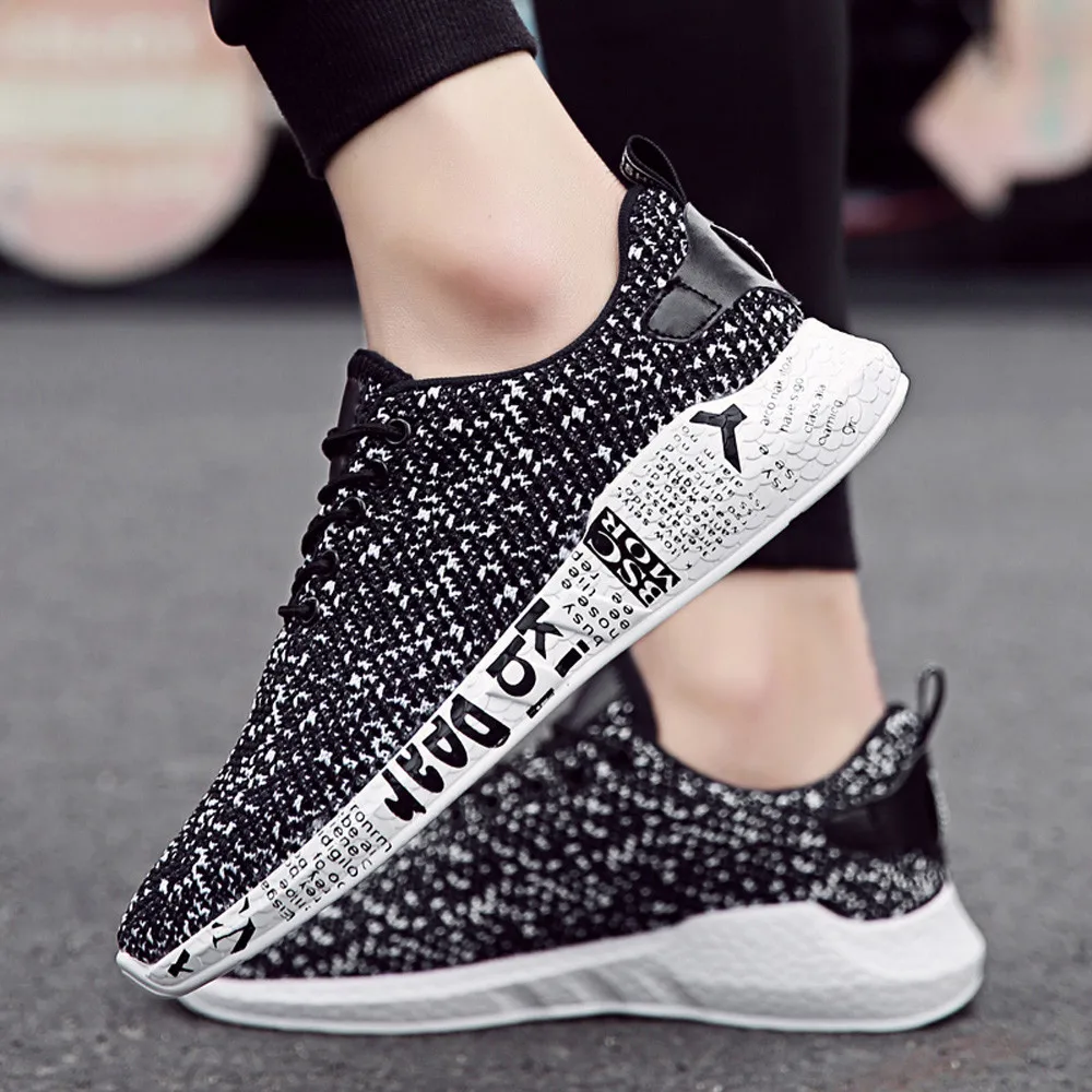 

Men Outdoor Mesh Shoes Casual Lace Up Comfortable Soles Running Sports shoes tenis masculino adulto