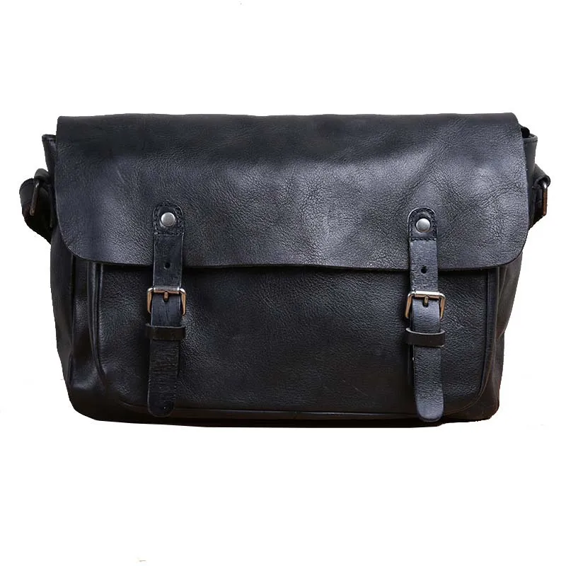 AETOO Pure handmade suede leather casual leather retro shoulder slung men's bag