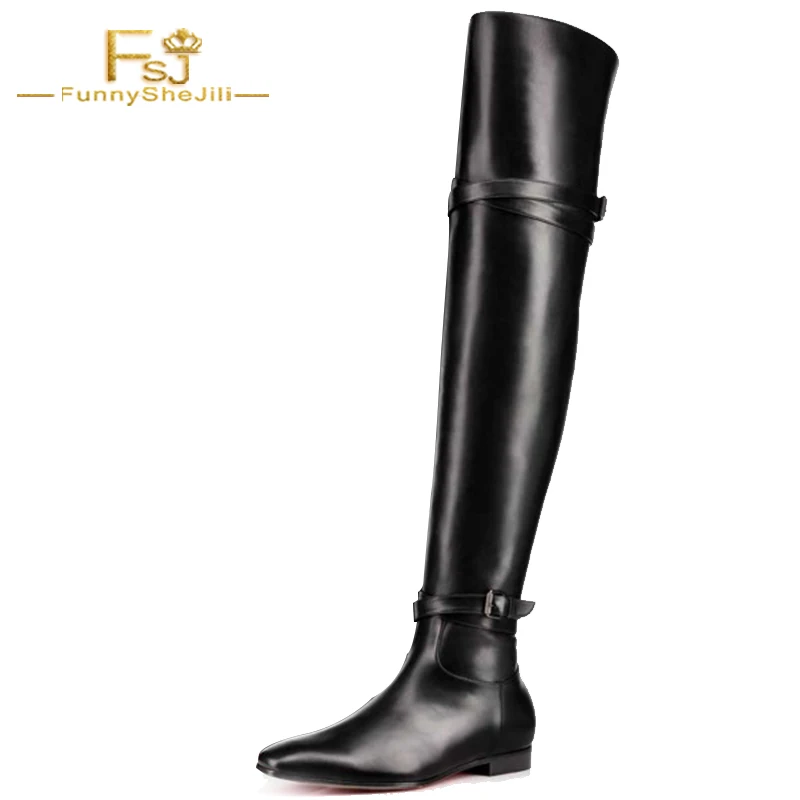 flat heel long boots