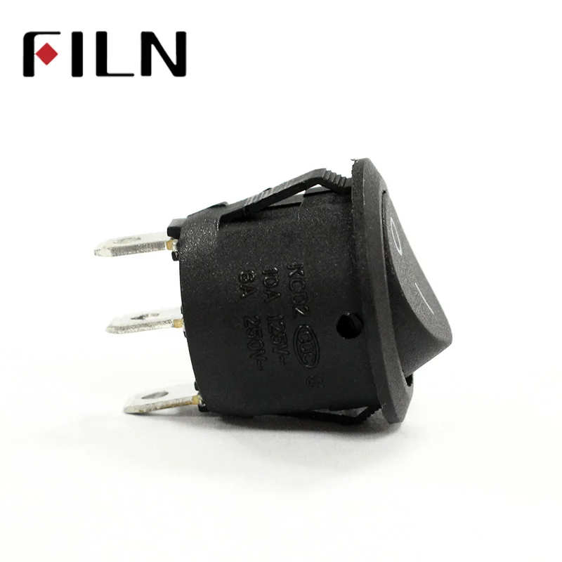 2 Pin ON-OFF 16mm Diameter Small Round Boat Rocker Switches Black Mini Round Black White Red Rocker Switch (3)