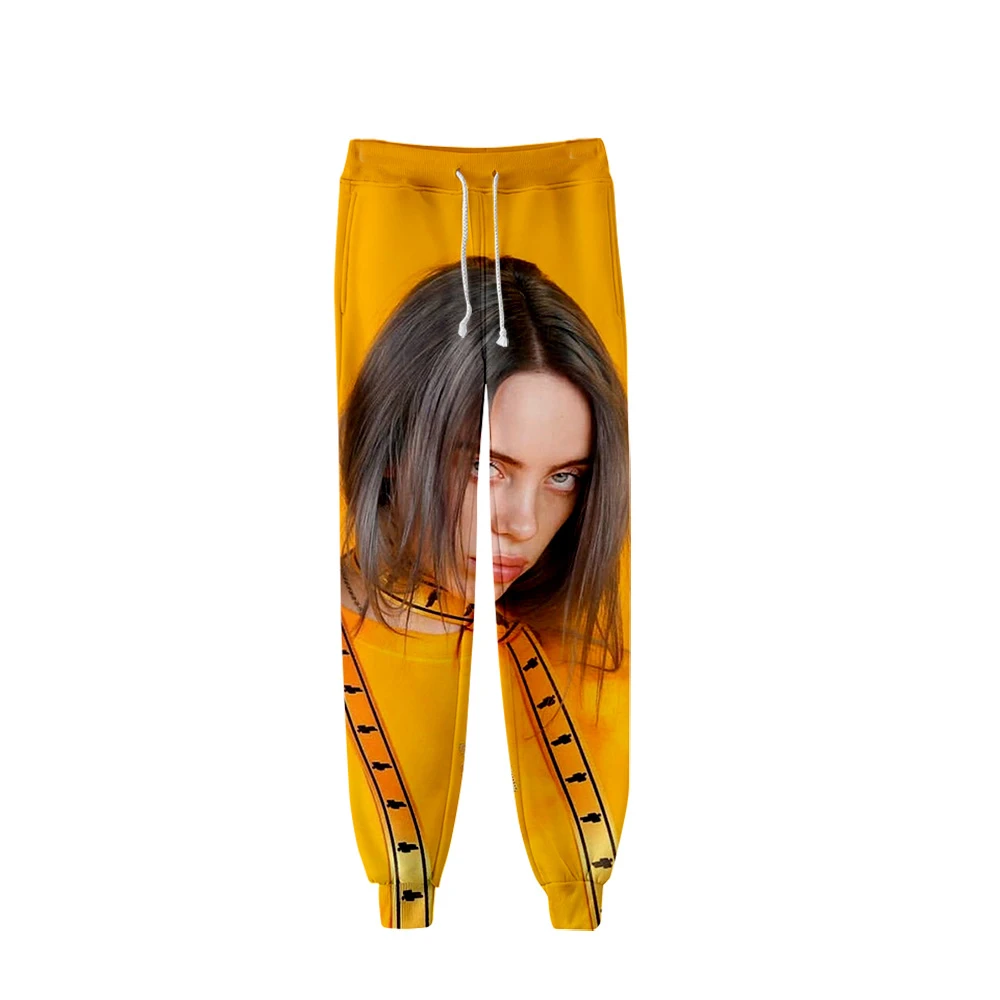 3D Billie Eilish брюки с принтом повседневные весенние повседневные штаны для бега женские и мужские 3D брюки тонкие крутые горячая Распродажа брюки 4XL