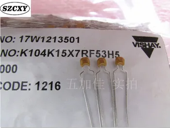 

100% New and original 50V0.1uF K104K15X7RF53H5 Ceramic monolith capacitance.Pin pitch: 5 mm