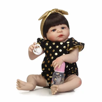 

New 22"Full Silicone Reborn Baby Doll Like Real Newborn Princess Toddler Babies Girls Dolls Bathe Toy Birthday gifts