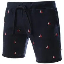 Высокое качество весна лето повседневные с эластичной резинкой на талии мужские однотонные шорты кружева шнурок карта вышивка мужские шаровары