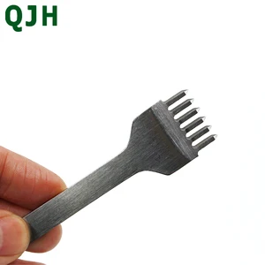 Отличное 3 4 5 6 мм Кожа ремесло инструмент дырокол шнуровкой швейный пробойник 1/2/4/6 зубец для домашнего шитья ручной работы кожаный инструмент - изображение