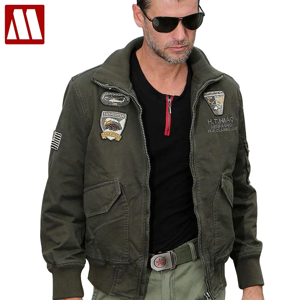 

New brand cotton Stylish men aviator jacket M65 combat jacket bomber jackets 101st Airborne Division Outerwear Big size S-4XL