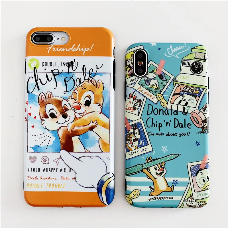 Luxury Soft IMD Case for iPhone X Xs Max Cute Squirrel Chip Dale Silicone Xr 9 6 6s 7 8 Plus Cover Coque |