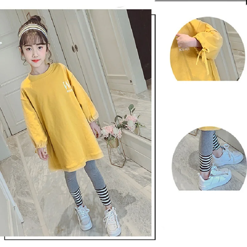 

Girls fashion clothing cartoon pattern dress set 2019 spring and autumn children's clothing girls suit 2019 hot sale