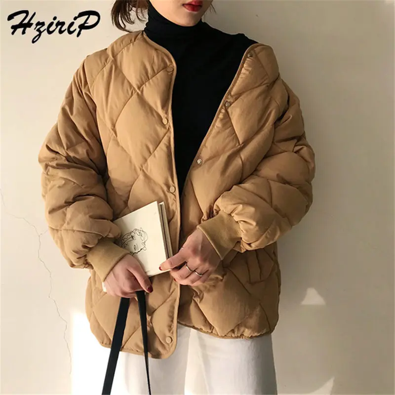Kaufen HziriP 2019 Neue Büro Mode Casual Winter Windjacke Mantel Frauen Warm Lose Baumwolle Mäntel Langarm Oberbekleidung Hohe Qualität
