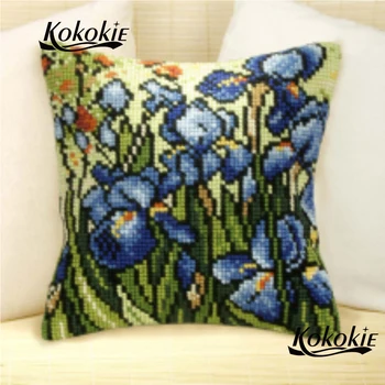 

3d embroidered mats knitting needles kit handmade embroidery yarn Needlework Sets cross stitch set sales flowers pillowcase