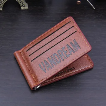 

2018 Fashion New Wallet Unisex Men Women Money Clips Black Brown Card Purse PU Leather 2 Fold Open Metal Clamp Dollar
