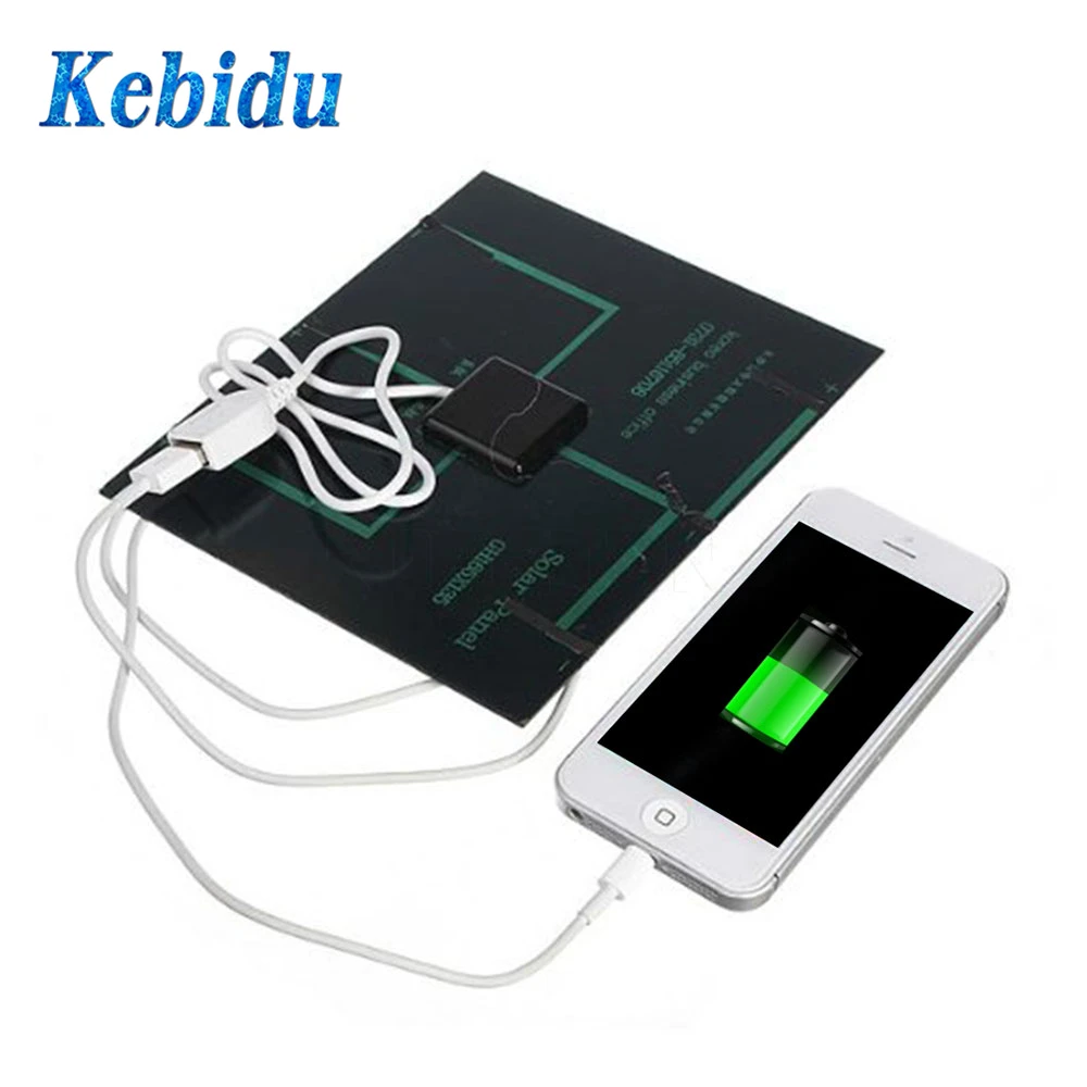 

kebidu Dual USB Solar Panel Battery Charger for Power Bank 5V 3.6W 500mA Supply with LED Light Newest Wholesale
