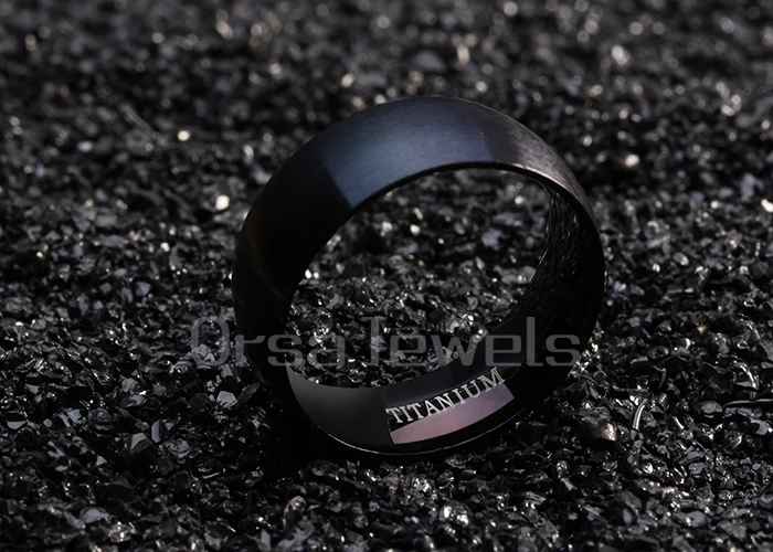 ORSA JEWELS 2019 New Arrival 100% Allergy Free Stainless Steel Rings for Men and Women Hot Sale Black Men Ring Wholesale OTR01