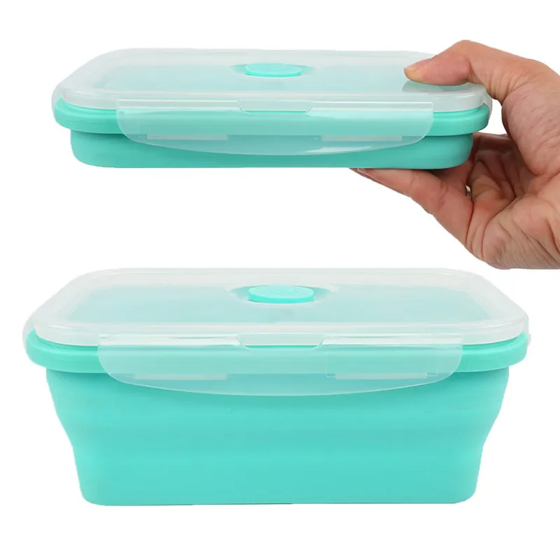 

750ml Silicone Collapsible Folding Portable Lunch Japanese Bento Box for Food Dinnerware Children Food Container Box Food Bowl