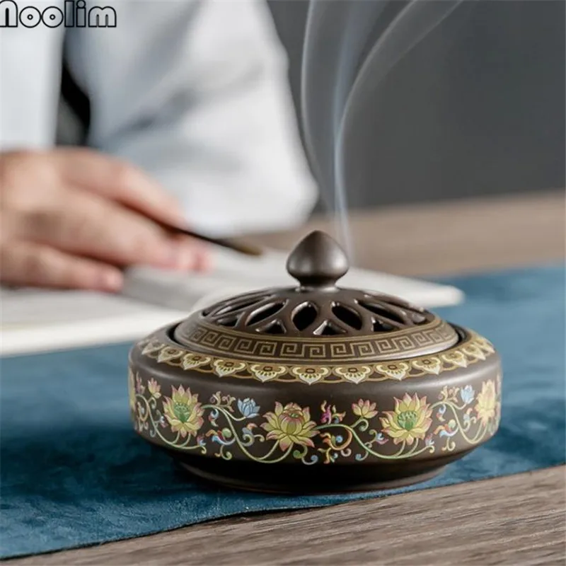 Ceramic Cloisonne Incense Burner Crafts Decorations Coil Incense Holder