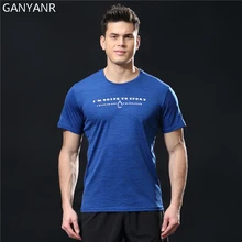 GANYANR работает Футболка Для мужчин Баскетбол Теннис Футболка Фитнес Спортивная тренажерный зал бег топы Slim Fit упражнения Rashgard Training