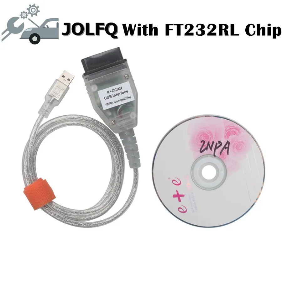 10 шт./лот для BMW INPA K + CAN с FT232RL чип D USB OBD Интерфейс LINE протокол 20PIN кабели самой