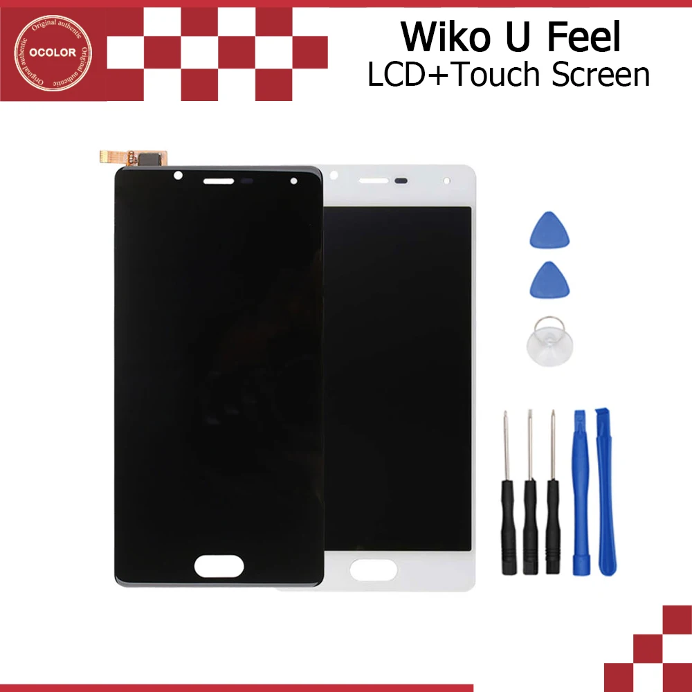 

ocolor For Wiko U Feel Original LCD Display and Touch Screen Assembly Perfect Repair Part 5.0 inch for Wiko U Feel +Tools