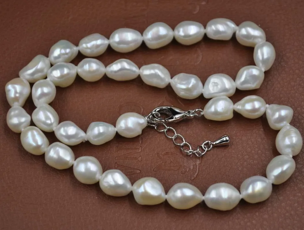 

wholesale 10-12mm Baroque real cultured pearl necklace Free shipping