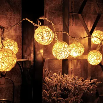 

Globe Rattan Ball String Lights 30 LED Fairy Light for Bedroom Home Patio Lawn Garden Wedding Party SDF-SHIP