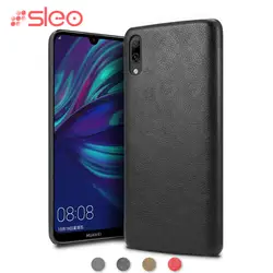 SLEO для Huawei Y7 Pro 2019 чехол из искусственной кожи жесткий пластик задняя крышка чехол для Huawei Y7 Pro 2019 Enjoy 9 чехол для телефона 6,26"