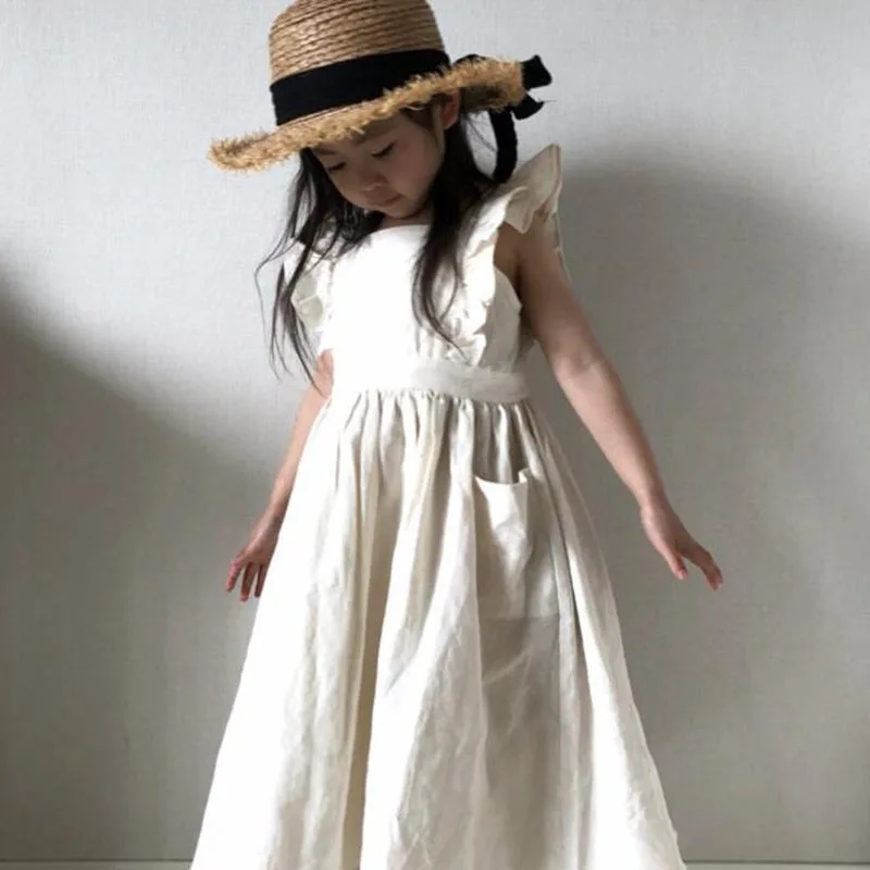 children dress Girls Dress Latterm Princess Dress Linen Girl Clothings Ins Sweet Toddler Kids Girl Dresses Casual Japan Korean Fashion Clothing skirt for baby girl