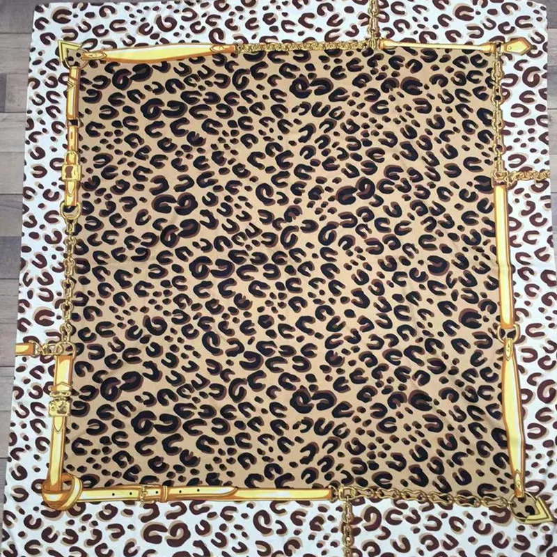 Новый женский модный Шелковый шарф цветочный Леопардовый принт 130*130 большой квадратный шарф украшение жена подарок платок высокое
