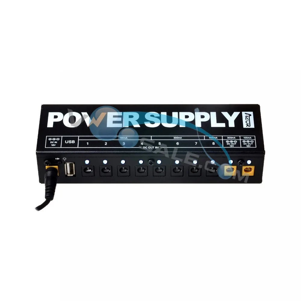 Azor AP-01 Effect Pedal Power Supply High Frequency 18V 1A Input USB Output 10 Isolated Outputs Azor Guitar Pedal Power Supply Azor AP-01 Effect Pedal Power Supply High Frequency 18V 1A Input USB Output 10 Isolated Outputs Azor Guitar Pedal Power Supply