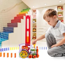 Новинка 22 см домино Поезд Модель автомобиля игрушки автоматические наборы 60 шт. красочные домино блоки игра с нагрузкой картридж пятно