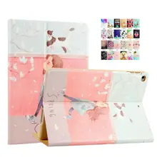 For iPad air 2 PU Leather Case 9.7” Colorful Painting Protective Stand For Apple iPad 5 6/air 1 2 Tablet Shockproof Smart Cover