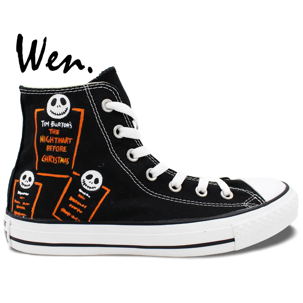 Prix pour Wen Peint À La Main Toile Chaussures Custom Design Cauchemar Avant Noël Trois Têtes de High Top Hommes Femmes Toile Sneakers Prix pour Wen Peint À La Main Toile Chaussures Custom Design Cauchemar Avant Noël Trois Têtes de High Top Hommes Femmes Toile Sneakers