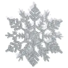 12 шт. блестящая Снежинка рождественские украшения для рождественской елки висячие украшения серебро